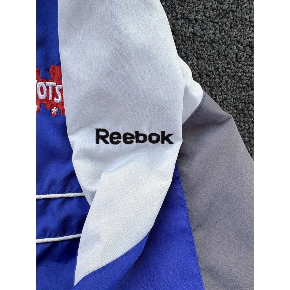 Reebok Men’s Large Blue Gray Windbreaker Track Jacket Toys For Tots Embroidered